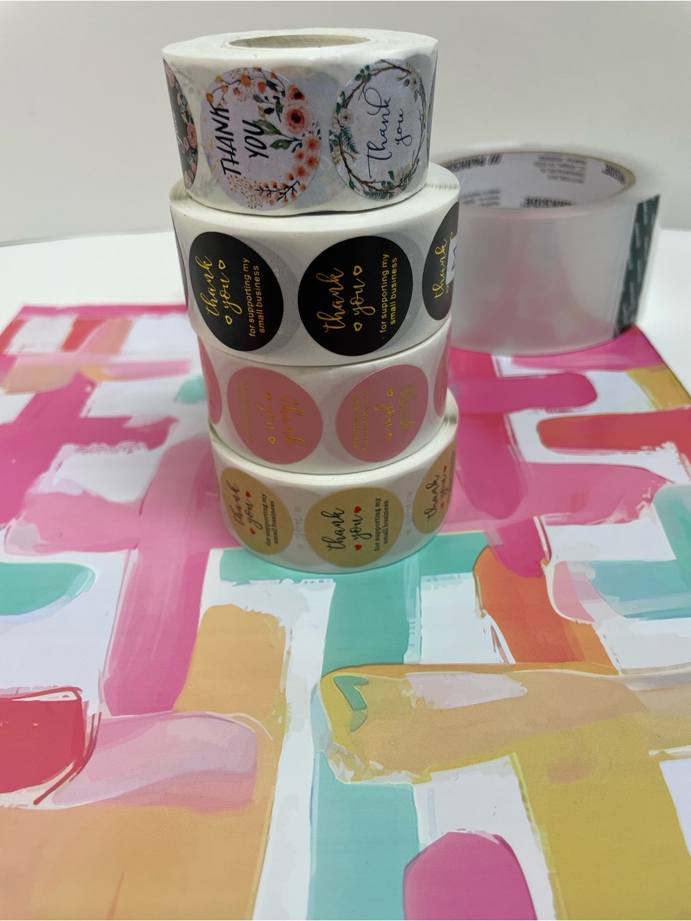 PolyMailer Bundle 15 Poly Mailers Tape Fragile Stickers Thank you Stickers - Picture 7 of 7